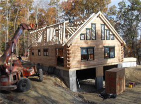 Log Home Construction Adding Exertior Walls
